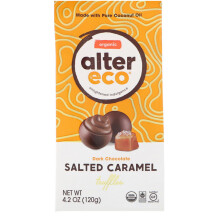 Alter Eco, Bio Gesalzene Karamelltrüffel, Dunkelschokolade, 10 Einzeln Verpackte Trüffel
