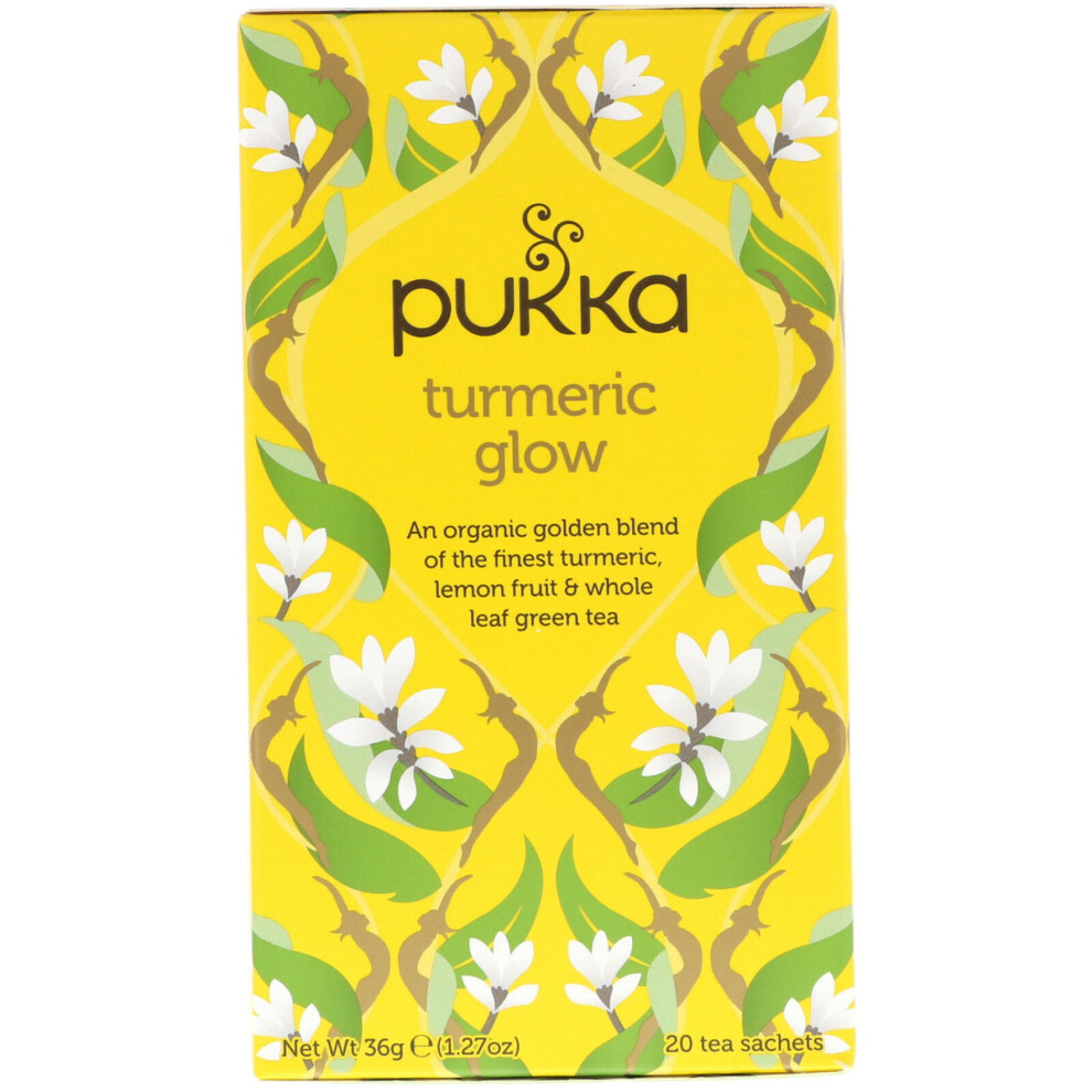 Pukka Herbs, Turmeric Glow Tea, 20 Tea Sachets, 1.27 oz (36 g)