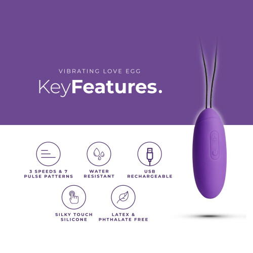 PleasureHub Remote control Vibrating Love Egg- Purple 2