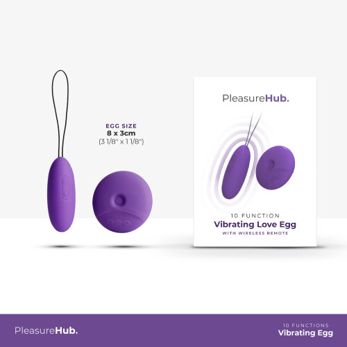 PleasureHub Remote control Vibrating Love Egg- Purple 1