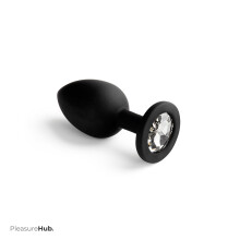 PleasureHub Beginners Jewelled Butt Plug- Black