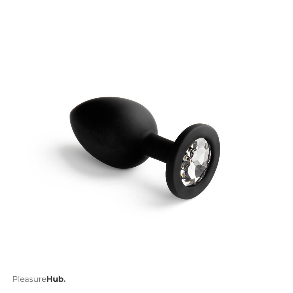 PleasureHub Beginners Jewelled Butt Plug- Black