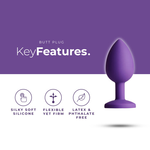 PleasureHub Beginners Jewelled Butt Plug- Black 1