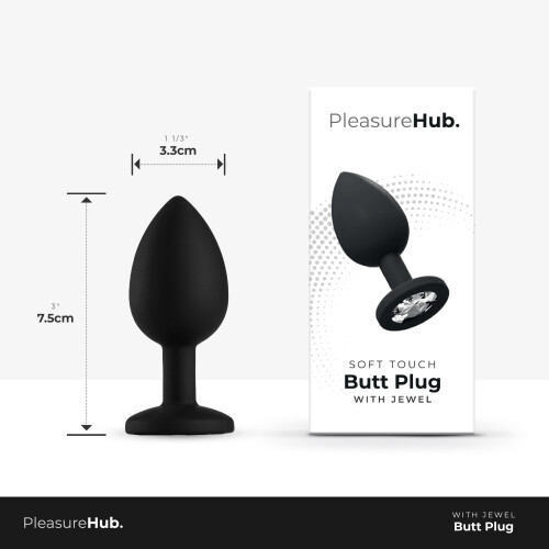 PleasureHub Beginners Jewelled Butt Plug- Black 1