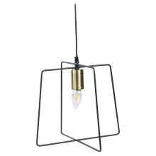 (Square, Black) 40W Hanging Cable Ceiling Mounted Metal Lamp Light
