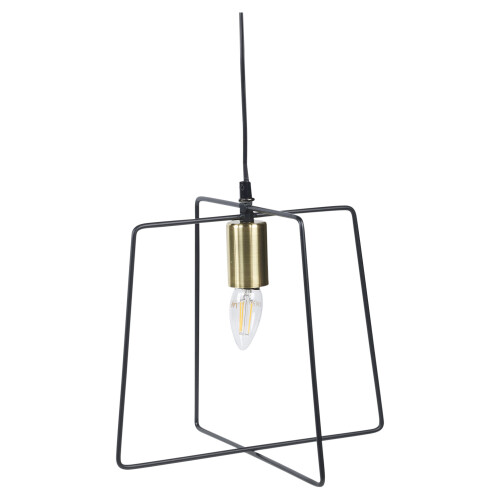 URBN Living (Square, Black) 40W Hanging Cable Ceiling Mounted Metal Lamp Light