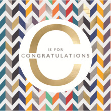 C I s For Congratulations Gold Foiled Congratulations Greeting Card Motif Cards