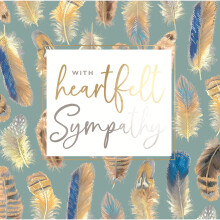 With Heartfelt Sympathy Gold Foiled Sympathy Greeting Card Motif Cards