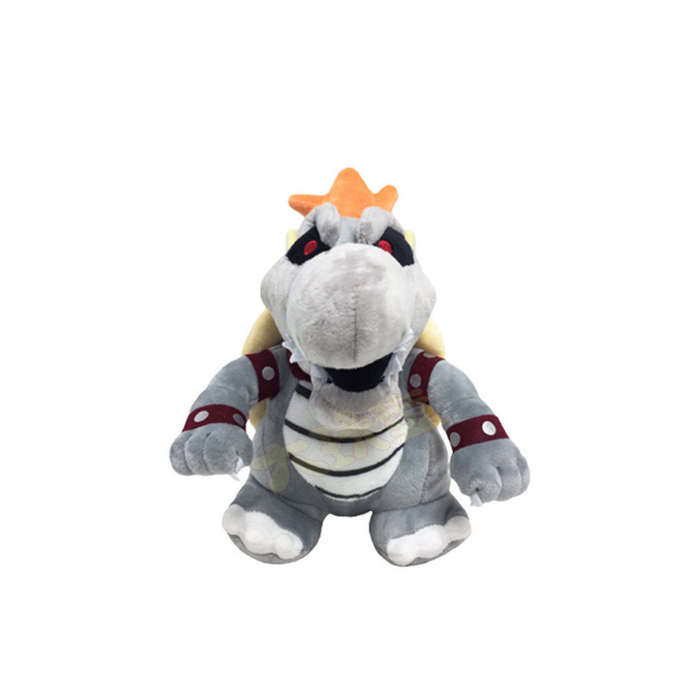 (Grey) 10'' Plush Super Mario Bros Toy Stuffed Doll Koopa Grey