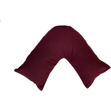 (Burgundy) Back & Neck Support Polycotton V Shaped Orthopedic/Pregnancy/Nursing Pillowcase