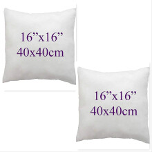((16x16"(40x40cm)) Set of 2 Bounce Back Virgin Hollow Fiber Cushion Pads Fillers Inners Inserts pillow square pads Non allergenic Washable- Available in Different Sizes