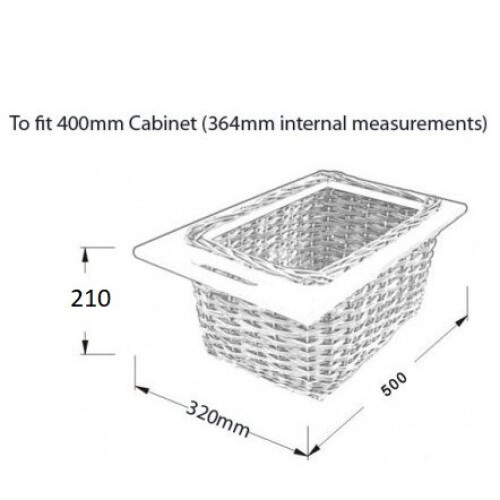(400mm) Pull out wicker baskets kitchen storage solution 1