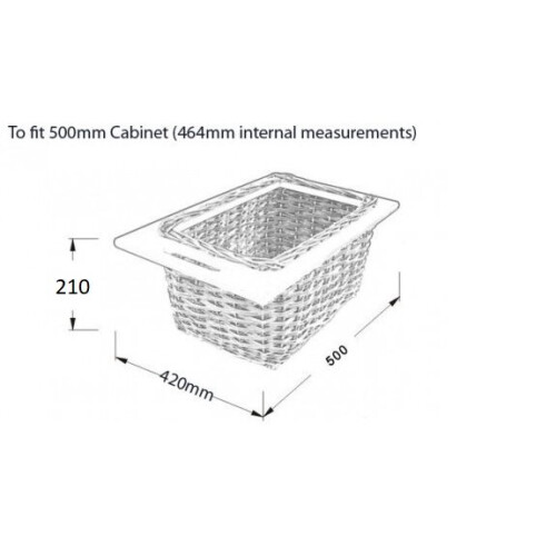 (500mm) Pull out wicker baskets kitchen storage solution 1