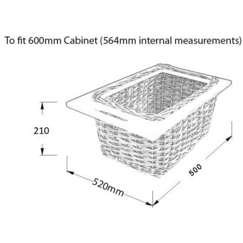 (600mm) Pull out wicker baskets kitchen storage solution 1