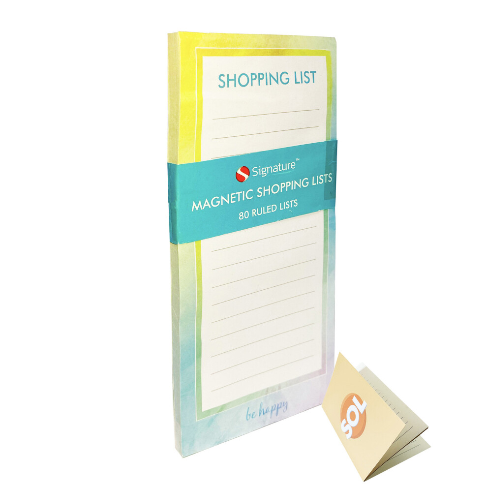 Magnetic Shopping List Pad for Fridge 80 Tear-Off Sheets  21.5 x 10cm