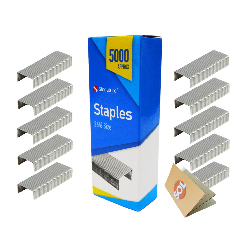 5000pk 26/6 Staples | Standard Fit 26/6mm Staples for Desktop Staplers