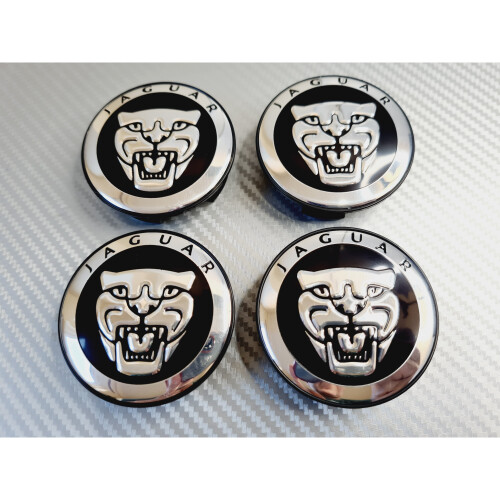 Jaguar Growler Alloy Wheel Centre Caps - Black on OnBuy