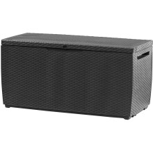 Deuba Keter Garden Storage Box Capri 305 Litre Sit on Outdoor Bench Plastic Wheels 123 x 53,5 x 57 cm Anthracite
