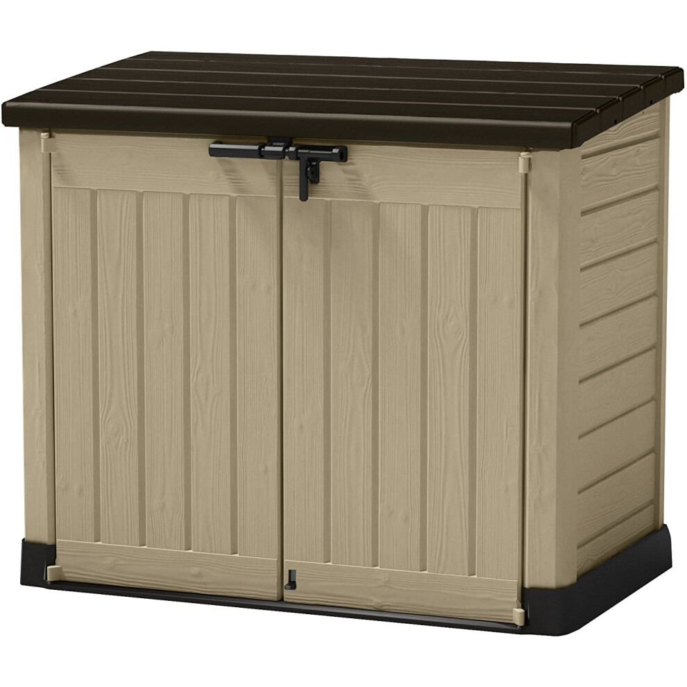 Keter Store-It Out Max Outdoor Plastic Garden Storage Shed, Beige and Brown, 145.5 x 82 x 125 cm (L x H x W)