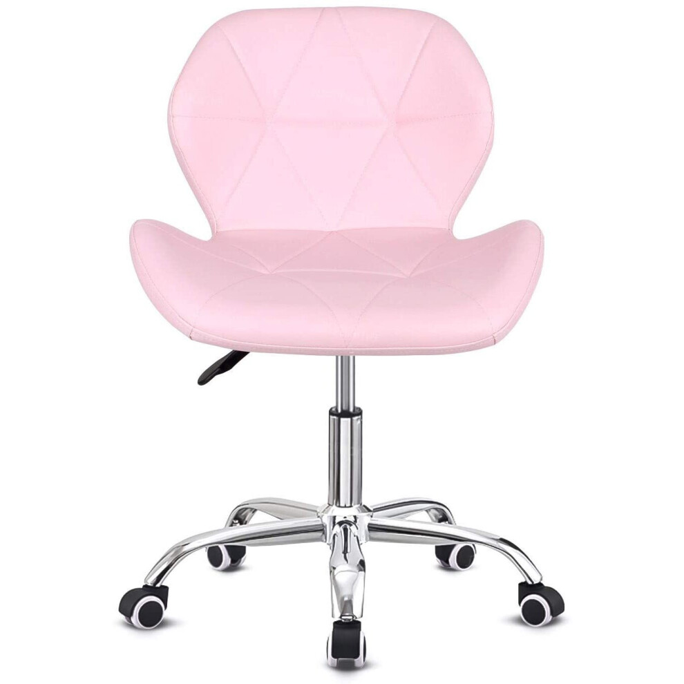 (Pink) Desk chair for Home,Office Swivel Chair PU Leather Comfy Padded Red Computer Chair Adjustable Height Kids Chair,Home/Office Furniture