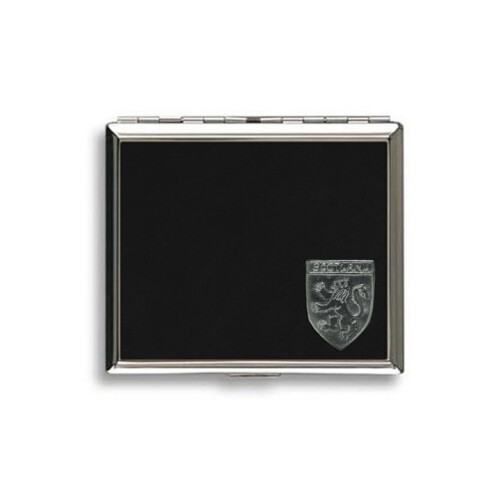 Scotland black leather covered cigarette case