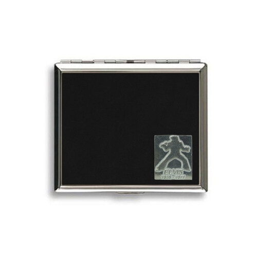 Elvis black leather covered cigarette case
