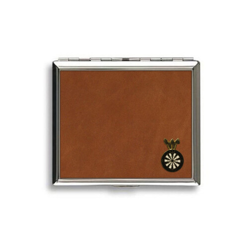 Darts tan leather covered cigarette case