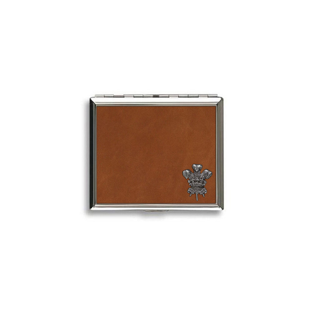 Knight Welsh Feathers Tan Leather Covered Cigarette Case