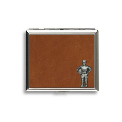 Rugby tan leather covered cigarette case