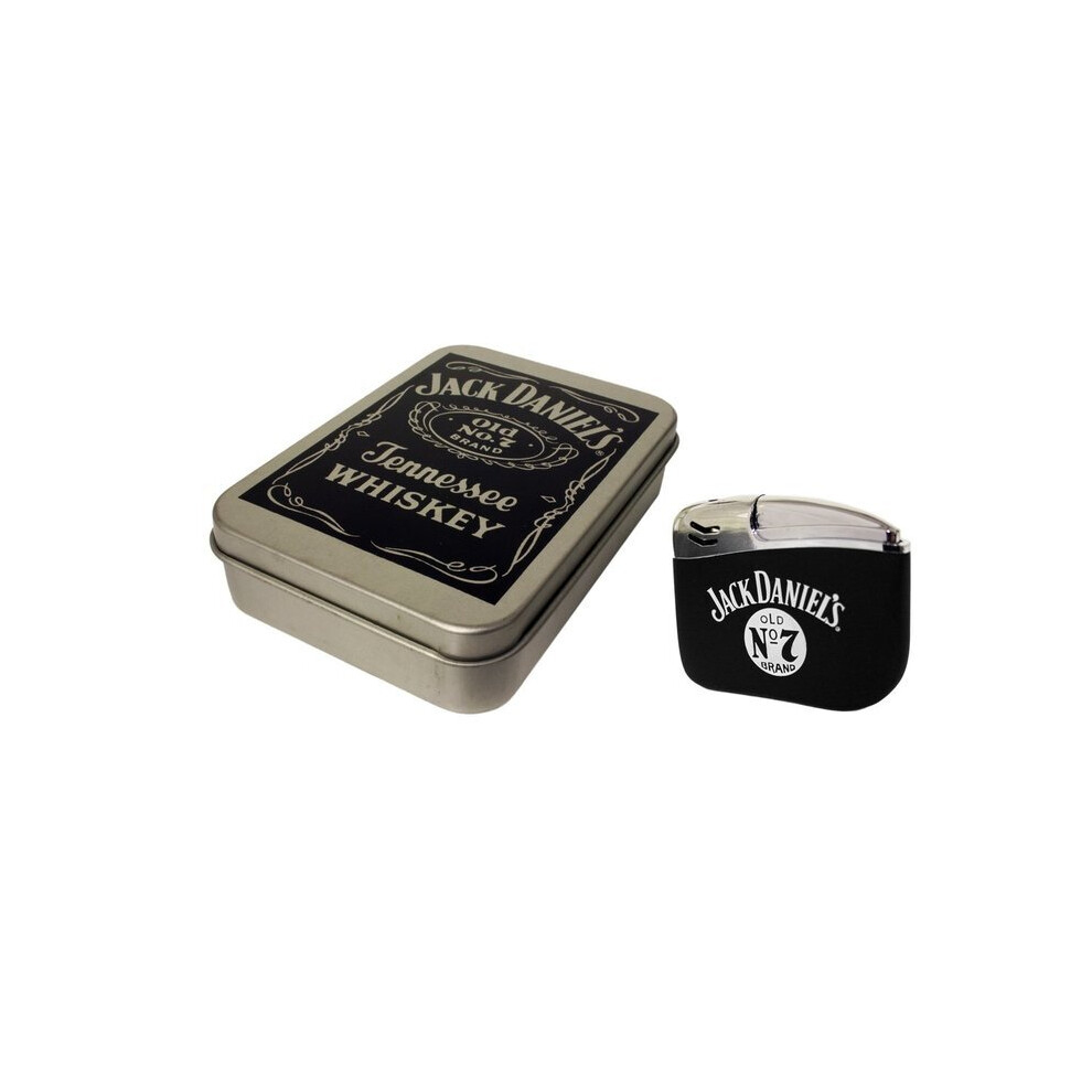 Jack Daniel's tobacco tin and electronic gas lighter