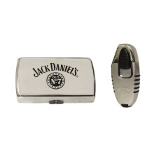Jack Daniel's mini cigarette case and electronic gas lighter