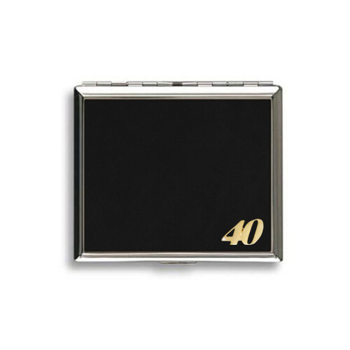 40th anniversary birthday celebration black leather covered cigarette case