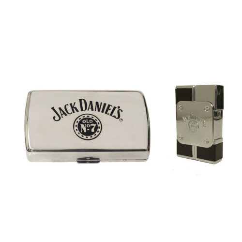 Jack Daniels Jack Daniel's mini cigarette case and square electronic gas lighter