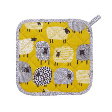 Ulster Weavers Heat Resistant Pot Mat - Dotty Sheep (100% Cotton Outer; 100% Polyester wadding; CE marked, Yellow)