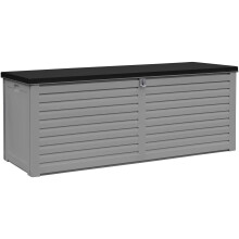 AIRWAVE Outdoor Plastic Garden Storage Box 103Gal/390L - Plastic Storage Bench (144 x 54 x 57cm)