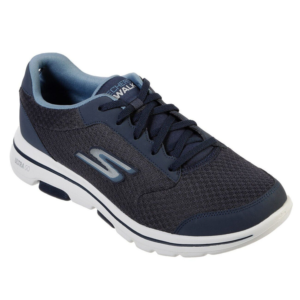 (8 UK, Navy) Skechers Mens Go Walk 5 Qualify Trainers