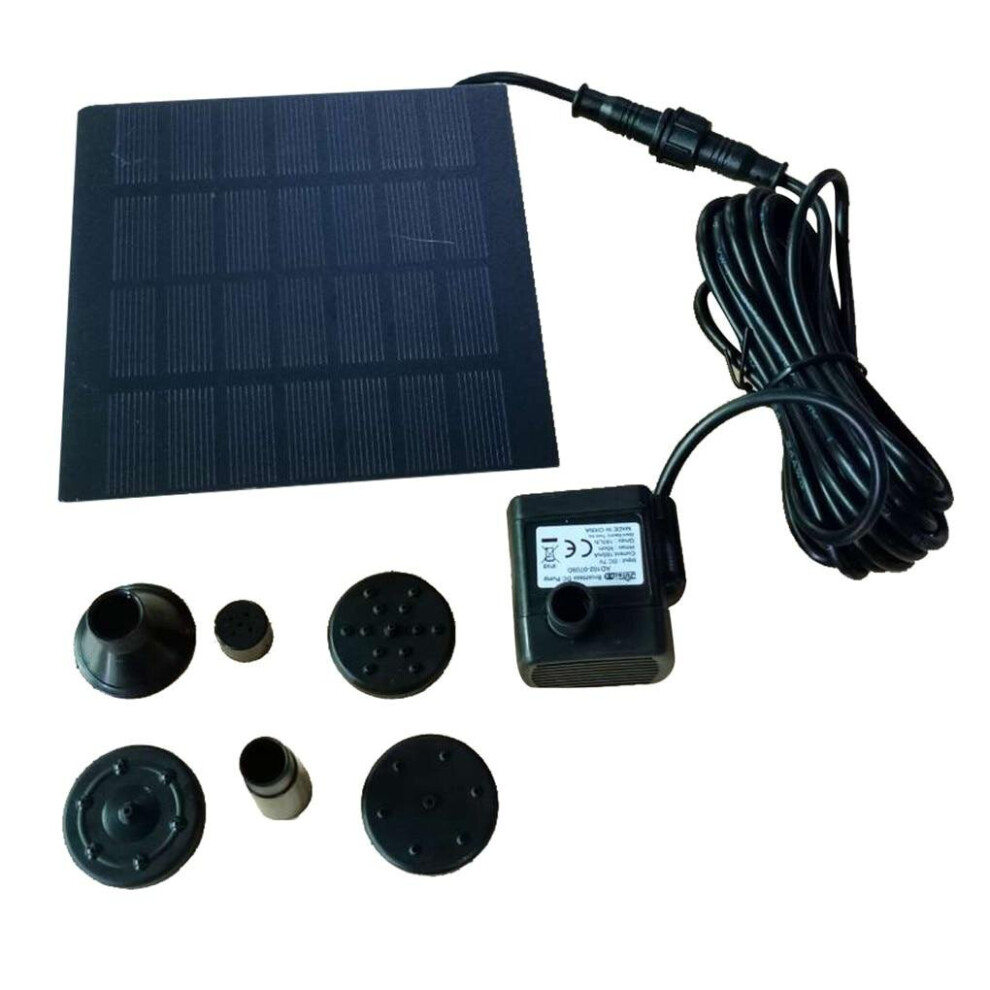 (Black) Solar Power Panel Water Fountain Solar Powered Water Fountain Pool Pond Water Sprinkler Sprayer With Water Pump & 3 Spray Heads