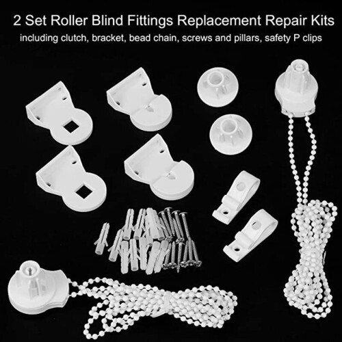 2 SET 25MM ROLLER BLIND FITTING KIT - BRACKETS AND CHAIN BLIND SPARE ...