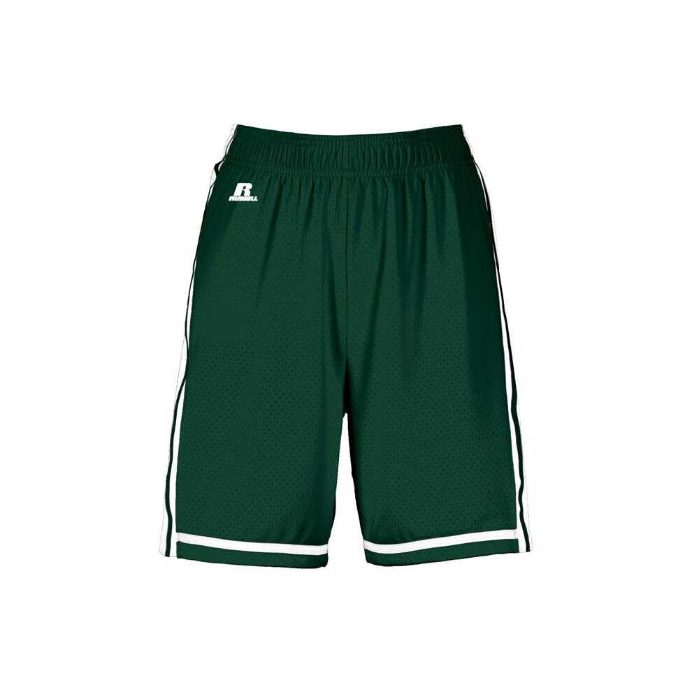 Russell 4B2VTX.DWI.XL Ladies Legacy Basketball Shorts, Dark Green & White - Extra Large