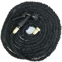 (Black) 200FT Expanding Flexible Garden Hose Pipe Fiiting for 1/2" & 3/4" Faucet, 3X Expanding + 7 Setting Spray Gun for Car Washing, Pet Showering, Watering