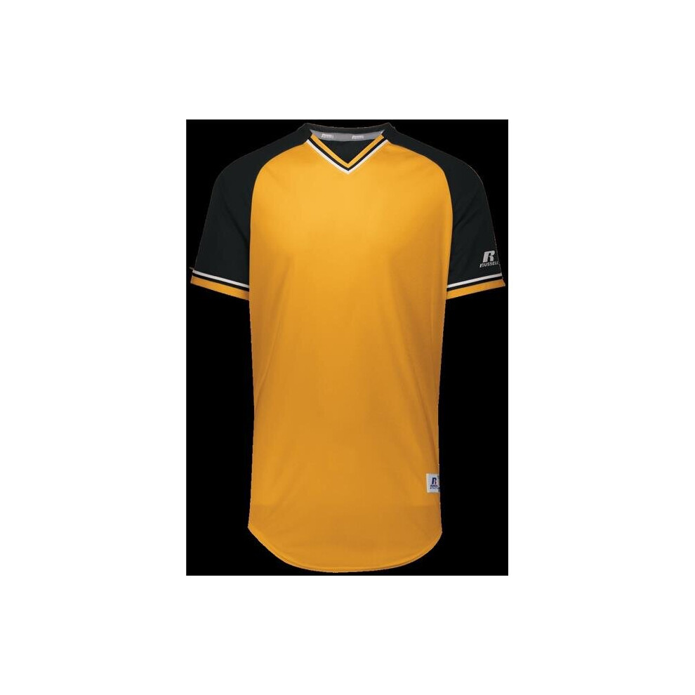 Russell R01x3b.249.l Youth Classic V-Neck Jersey - Gold, Black & White - Large White,Black,Gold