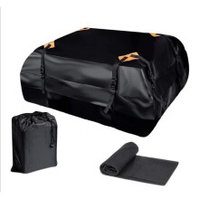 (Non Slip Roof Mat) 425L Roof Top Cargo Carrier Bag - 100% Waterproof Car Roof Bag Bundle NO Rack Needed + Non Slip Roof Mat, for Any Car Van or SUV