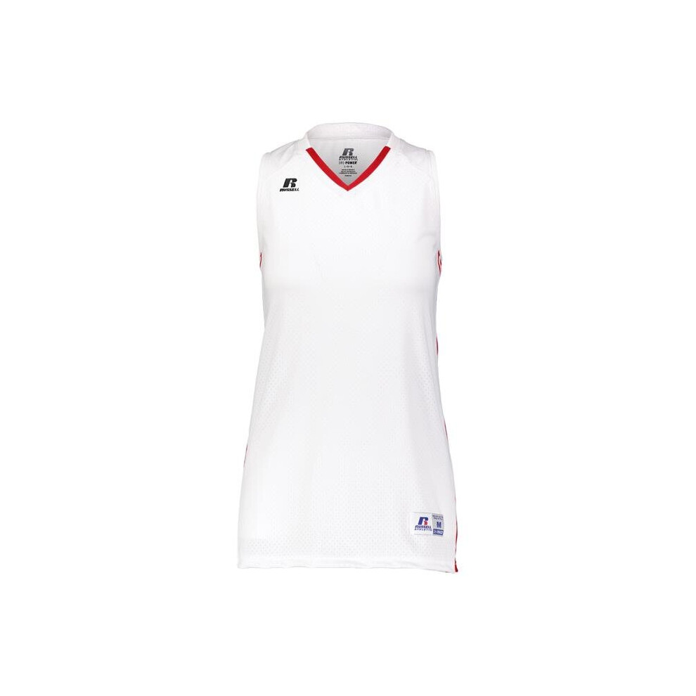 Russell 4B1VTX.WTR.XL Ladies Legacy Basketball Jersey, White & True Red - Extra Large