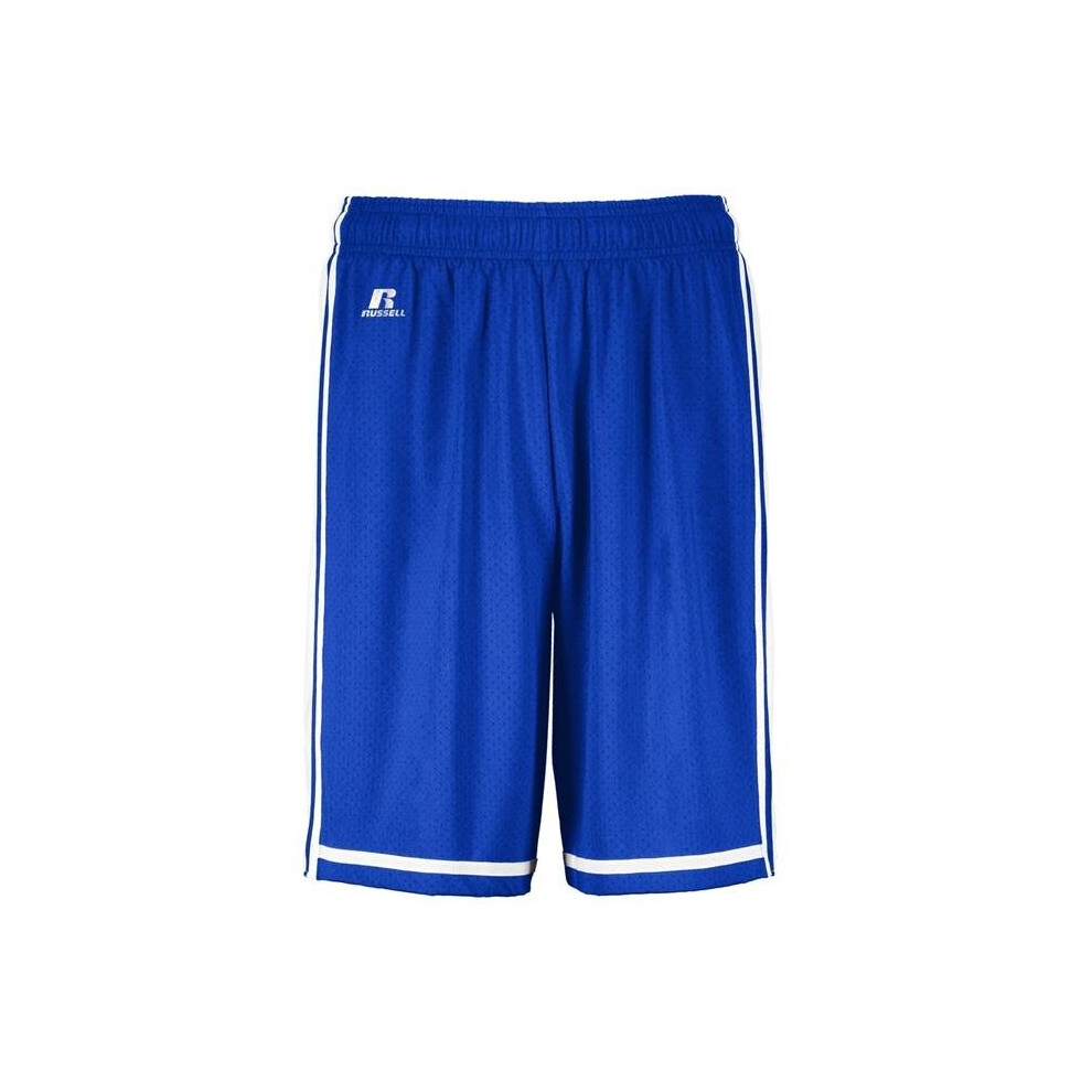 Russell 4B2VTM.ROW.L Adult Legacy Basketball Shorts, Royal & White - Large