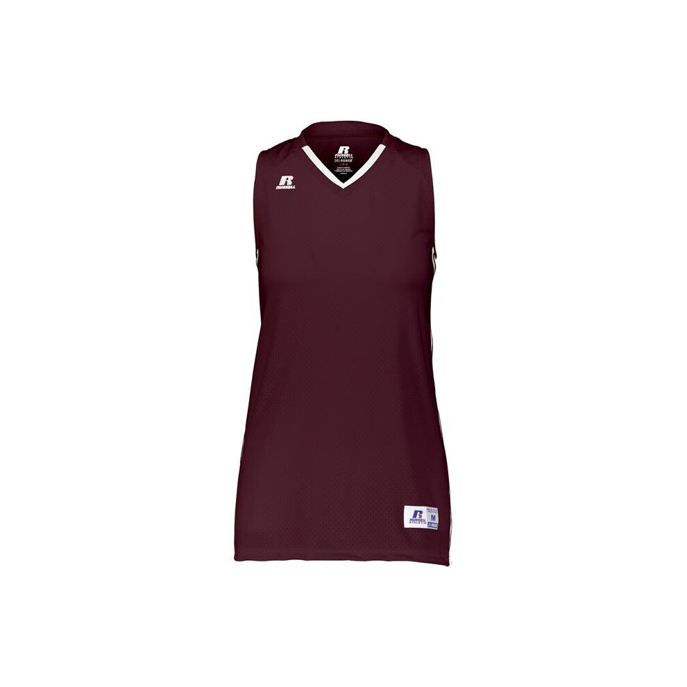 Russell 4B1VTX.MWH.XL Ladies Legacy Basketball Jersey, Maroon & White - Extra Large