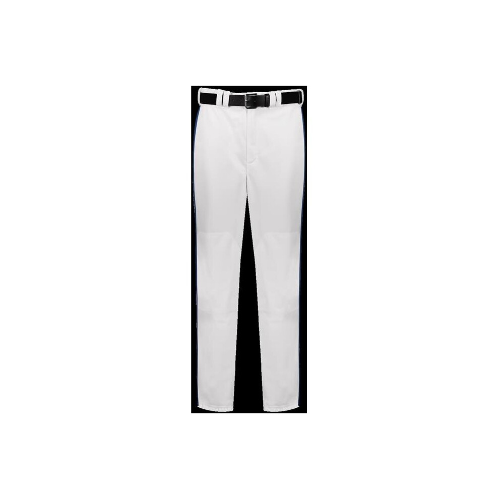 Russell R11LGM.WNA.S Adult Piped Diamond Series 2.0 Baseball Pant, White & Navy - Small