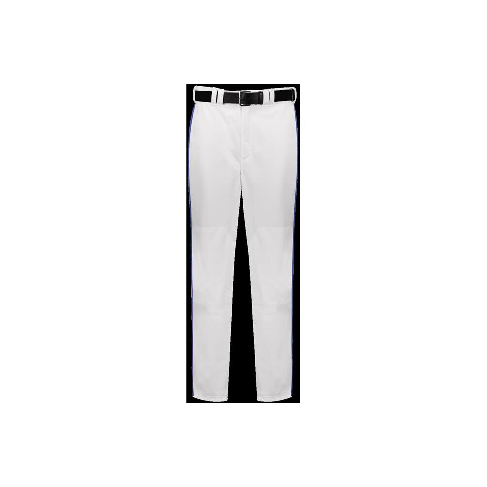 Russell R11LGM.WRO.2XL Adult Piped Diamond Series 2.0 Baseball Pant, White & Royal - 2XL