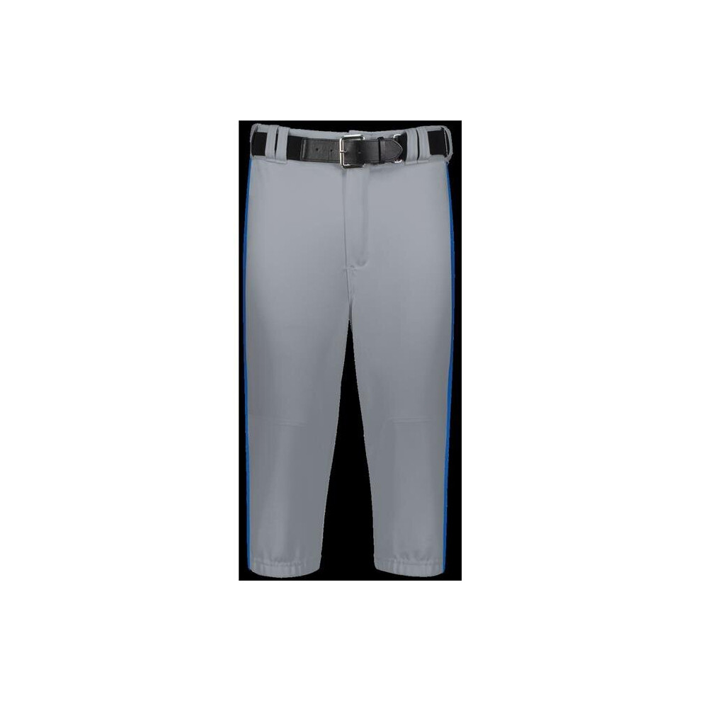 Russell R21LGM.B9R.2XL Adult Piped Diamond Series Knicker 2.0 Pant, Baseball Gray & Royal - 2XL