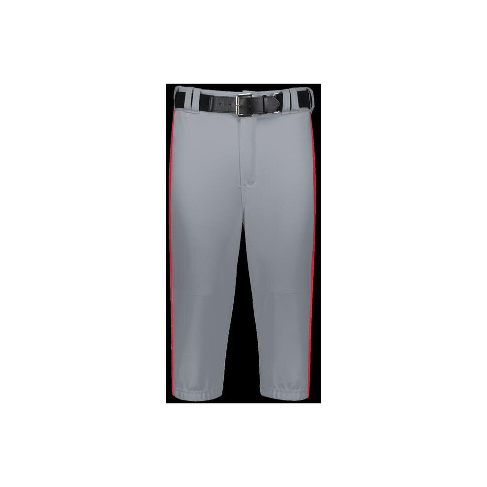 Russell R21LGM.B9T.L Adult Piped Diamond Series Knicker 2.0 Pant, Baseball Gray & True Red - Large