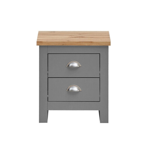 Timber Art Design UK Lisbon Bedside Table Cabinet Nightstand 1 Drawer Bedroom Light Grey 1